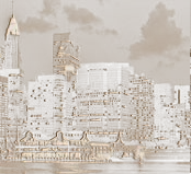 City skyline lit up at night, viewed across the harbour.